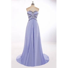 Custom Sweetheart Sweep Train Chiffon Evening/ Prom/ Formal Dresses