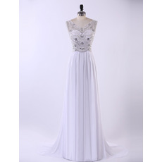 Discount V-Neck Floor Length Chiffon Applique Evening/ Prom Dresses