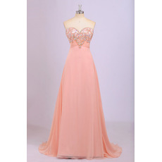 Custom Empire Sweetheart Floor Length Chiffon Evening Dresses