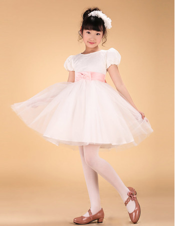 Discount Mini First Communion Dresses with Cap Sleeves and Sashes