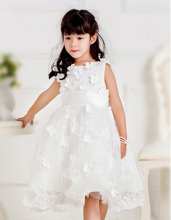 Gorgeous Ball Gown Knee Length Tulle Applique First Communion Dresses