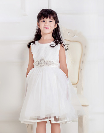 Ball Gown Knee Length Organza First Communion Dresses