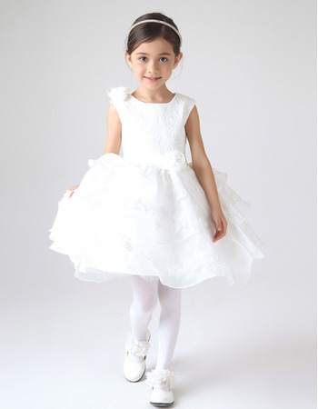 Pretty Ball Gown Short Layered Skirt Girls First Communion Dresses