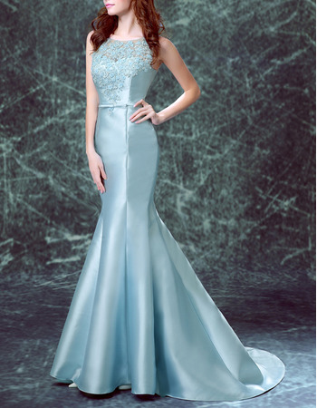 Affordable Mermaid Floor Length Satin Evening/ Prom/ Formal Dresses