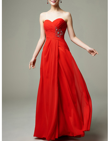 Discount Sweetheart Floor Length Chiffon Evening/ Prom/ Formal Dresses