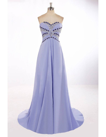 Custom Sweetheart Sweep Train Chiffon Evening/ Prom/ Formal Dresses