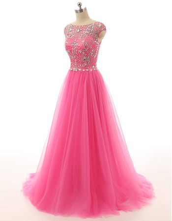 Discount A-Line Sweep Train Organza Evening/ Prom/ Formal Dresses