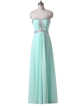 Custom Sweetheart Floor Length Chiffon Evening/ Prom/ Formal Dresses