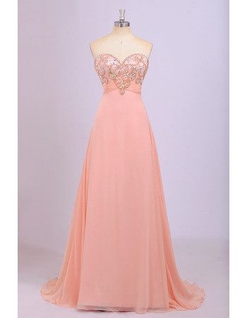 Custom Empire Sweetheart Floor Length Chiffon Evening Dresses