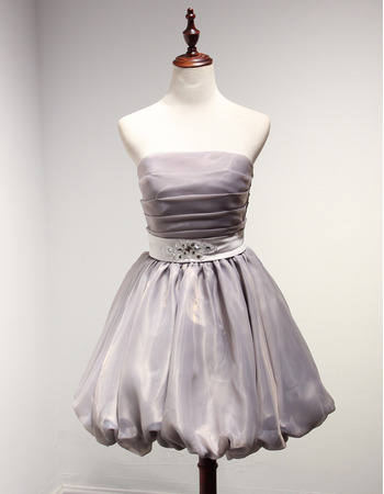 Discount Ball Gown Strapless Short Taffeta Organza Homecoming Dresses