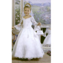 Discount Ball Gown Satin First Holy Communion Dresses with Long Sleeves