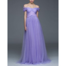 Discount Off-the-shoulder Cap Sleeves Long Chiffon Evening Dresses