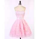 Sweetheart Short Ruffle Skirt Beading Homecoming Dresses