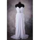 Sexy Column Sweetheart Sweep Train Chiffon Pick-Up Wedding Dresses