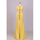 Sheath Halter Floor Length Chiffon Backless Evening Dresses