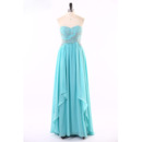 Custom Sweetheart Sleeveless Floor Length Chiffon Evening Dresses