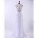 Discount V-Neck Floor Length Chiffon Applique Evening/ Prom Dresses