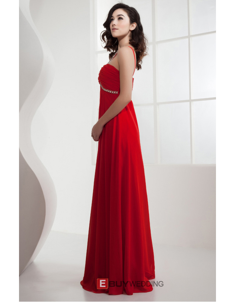 Sexy Chiffon Empire Spaghetti Straps Long Evening/ Prom Dresses - US ...